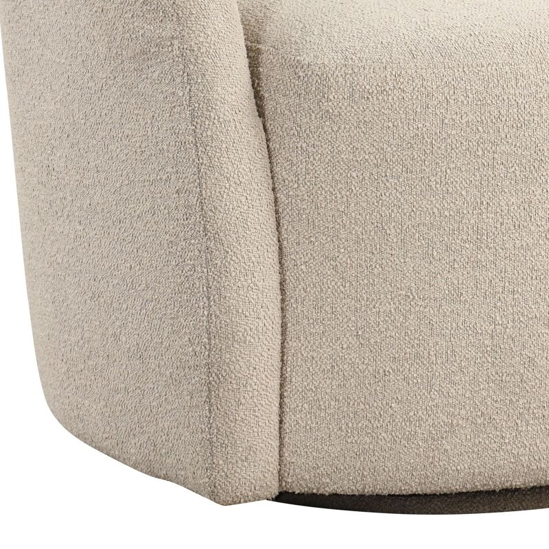 Lifestyle Solutions Bournemouth Swivel Accent Chair GrayBoucle: Minimalist Design, High-Density Foam, Solid Hardwood