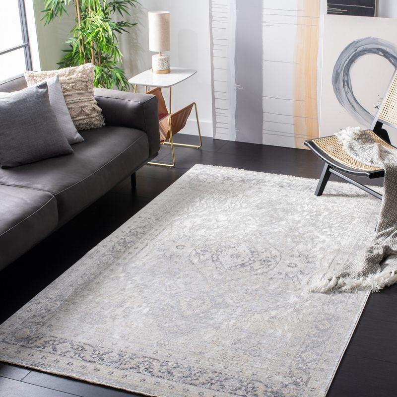Dream DRM411 Power Loomed Indoor Area Rug - Grey/Ivory - 4'x6' - Safavieh