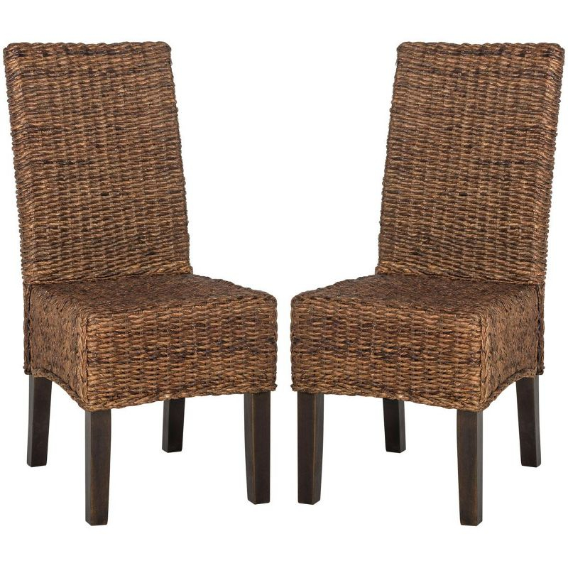 Avita 18''H Wicker Dining Chair (Set of 2) - Brown - Safavieh