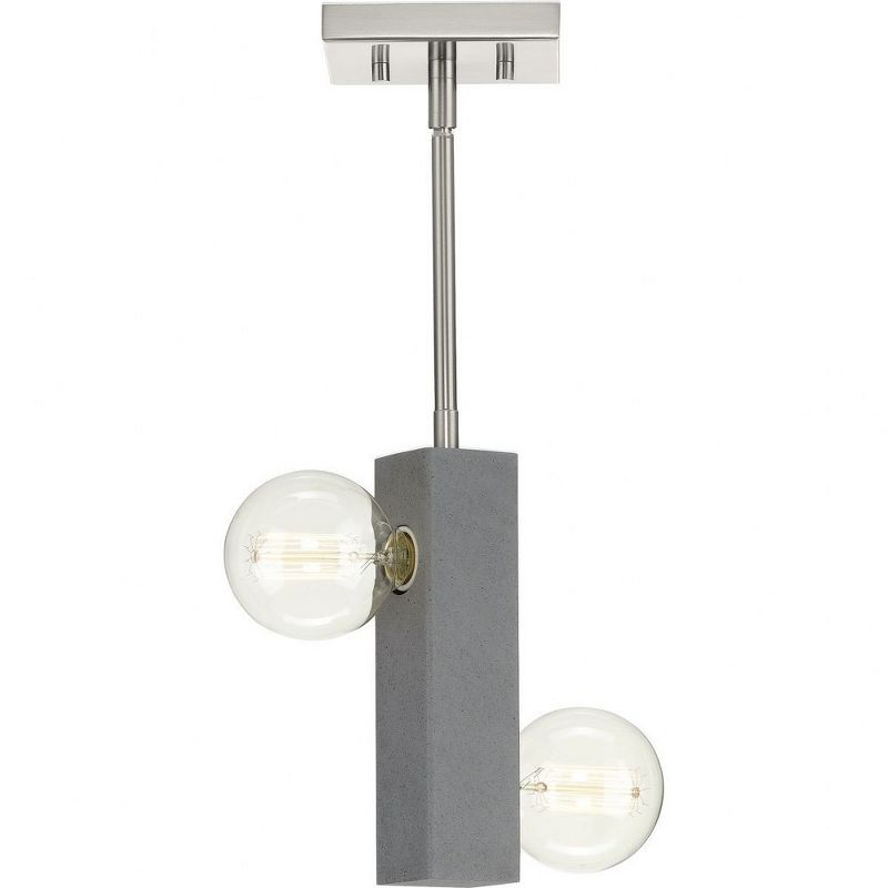 Progress Lighting, Mill Beam, 2-Light, Mini-Pendant, Brushed Nickel, Industrial Hanging Collection