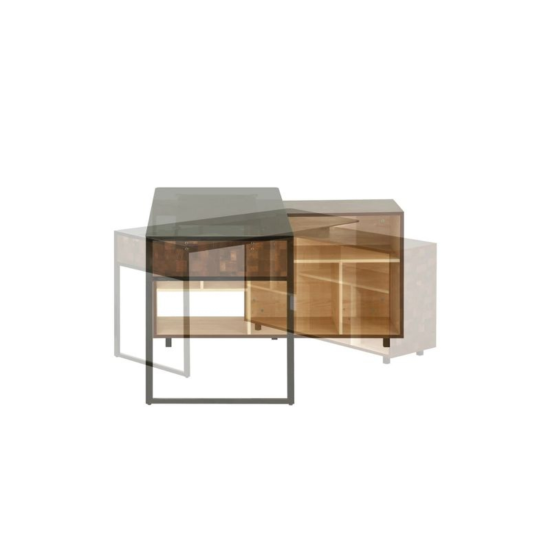 L Shaped Desk Oak - Techni Mobili: Modern Home Office Desk with Shelves, MDF & Metal Frame, 5-Year Warranty