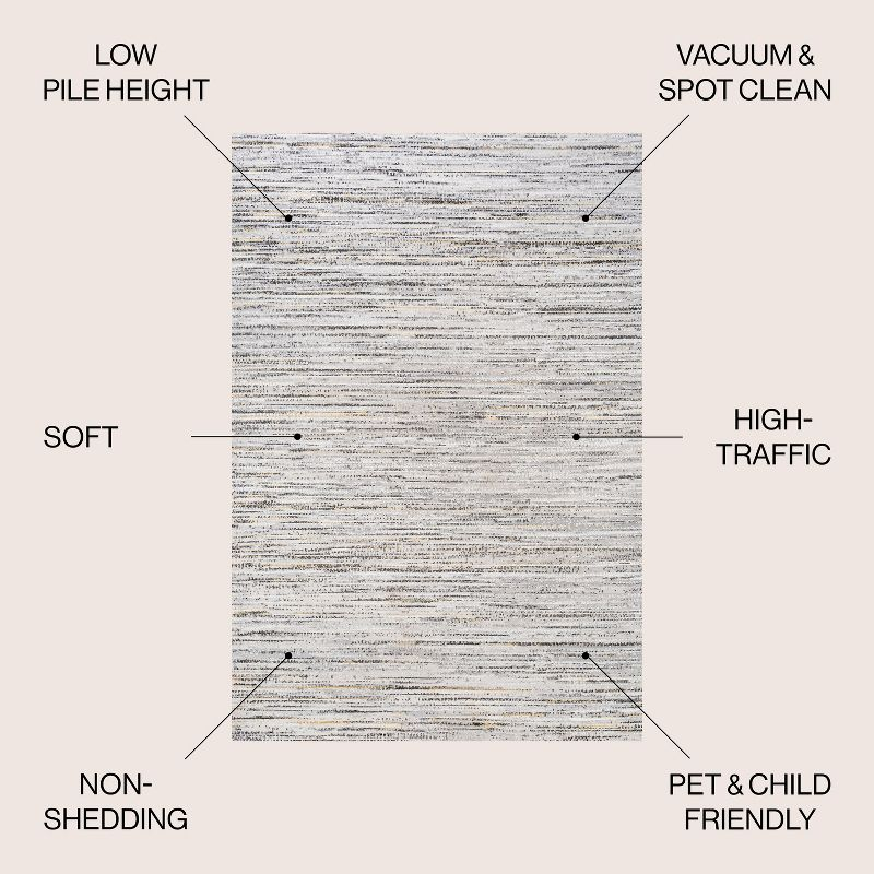 5'x8' Loom Modern Strie'  Area Rug, Gray/Black - JONATHAN Y