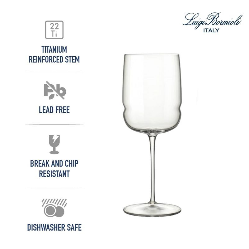 Luigi Bormioli Grandioso Chardonnay 15.25 oz. Wineglass, Set of 4, Titanium Reinforced Stem, Made of SON-hyx Crystal, Made in Italy