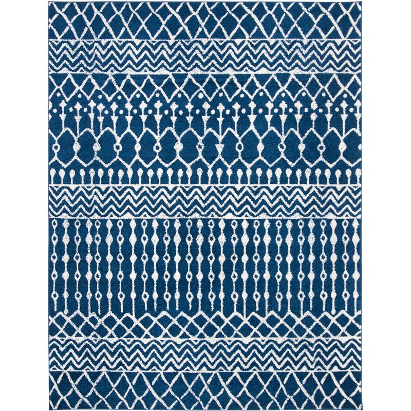 Tulum TUL270 Power Loomed Indoor Area Rug - Navy/Ivory - 9'x12' - Safavieh