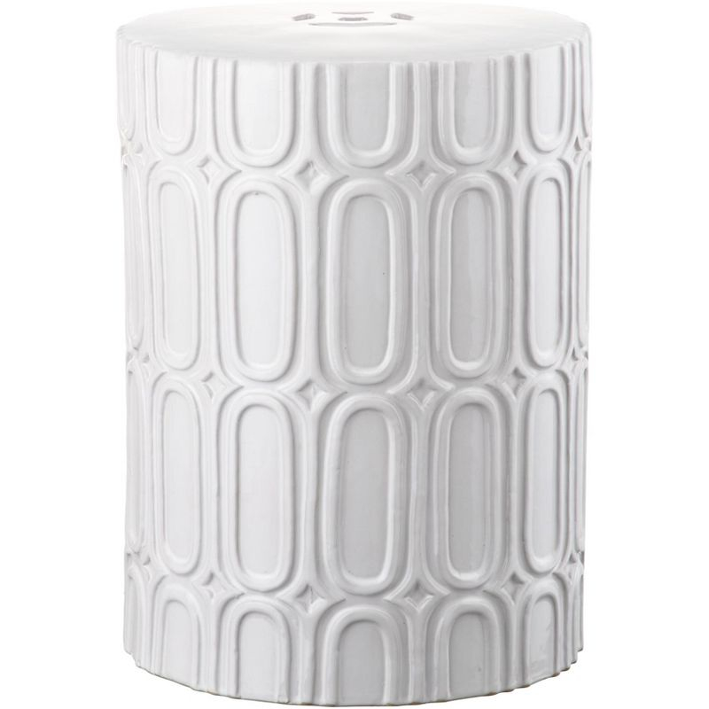 Melody Garden Stool - ACS4529 - Indoor/Outdoor - Antique White - Safavieh