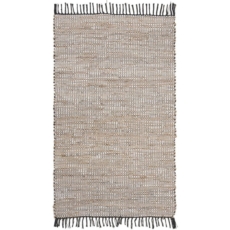 Vintage Leather VTL203 Hand Woven Indoor Accent Rug - Silver - 2'x3' - Safavieh