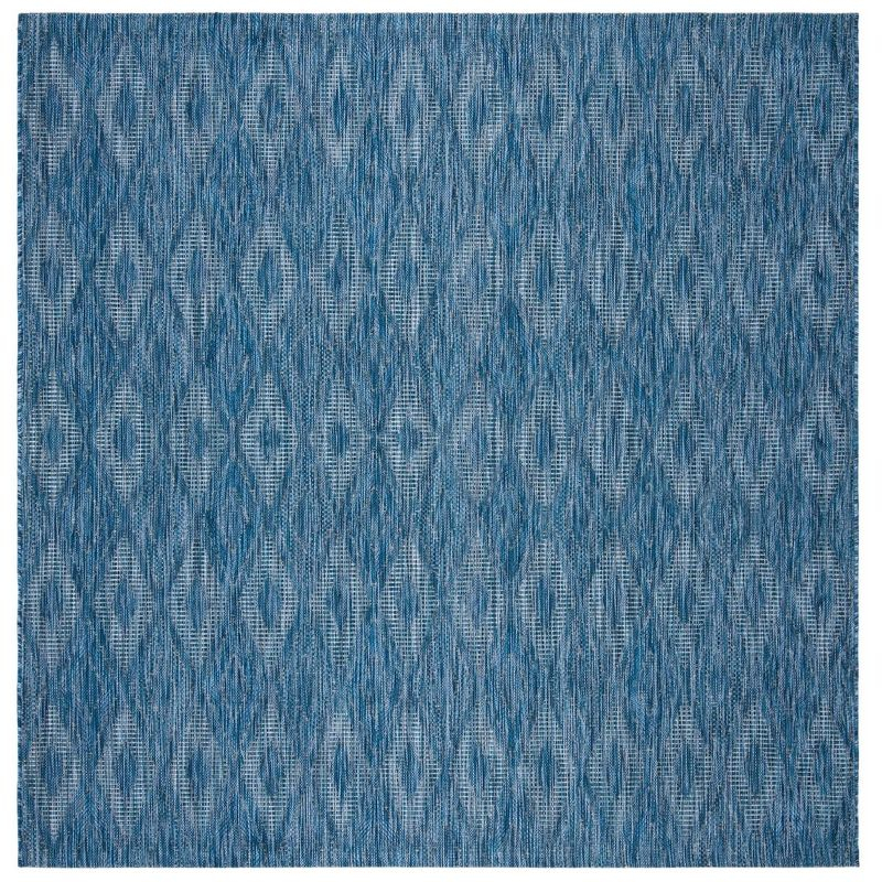 Courtyard CY8522 Power Loomed Indoor and Outdoor Area Rug - Navy/Navy - 7'10"x7'10" - Safavieh