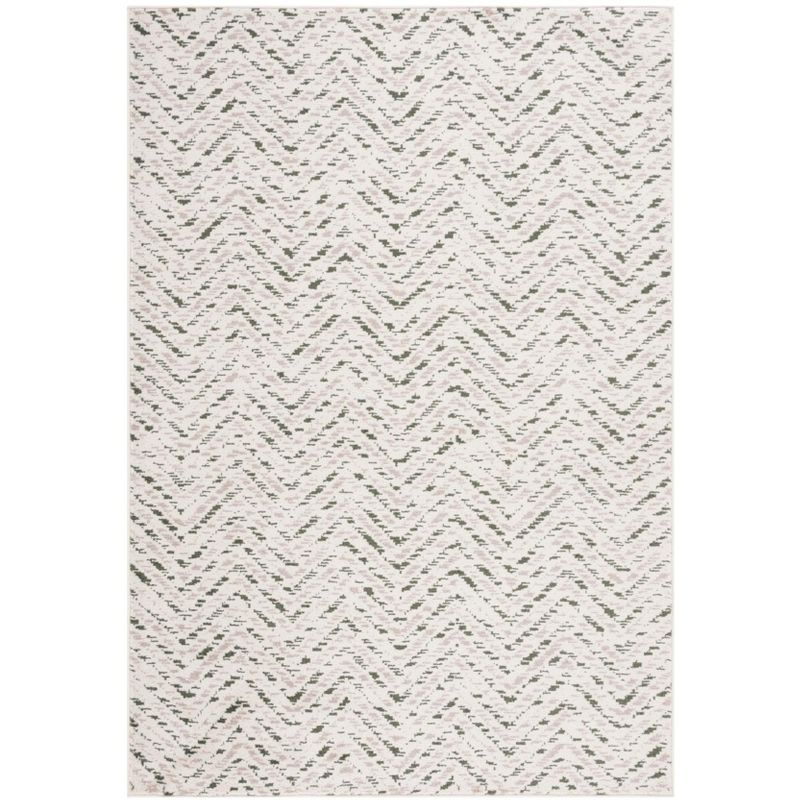 Adirondack ADR104 Machine Made Loomed Area Rug - Ivory/Dark Green - 5'-1" x 7'-6" - Safavieh