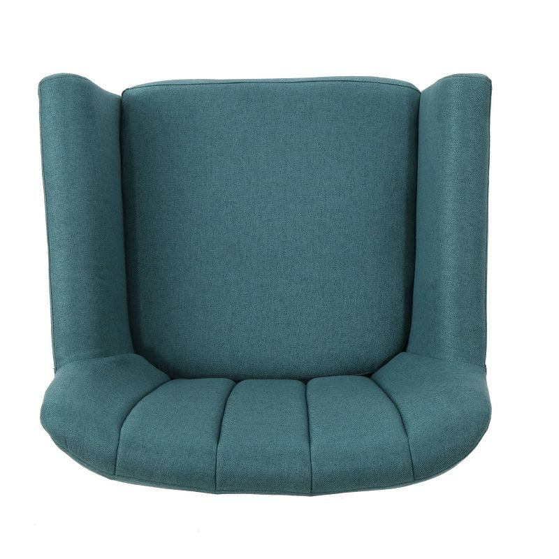 Merel Mid-Century Club Chair - Teal - Christopher Knight Home: Upholstered, Birch Wood Legs, Channel Stitching