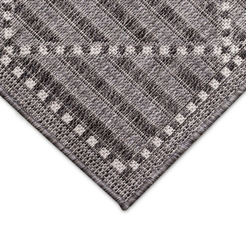 Liora Manne Malibu Checker Diamond Indoor/Outdoor Rug Charcoal 7'10" Square