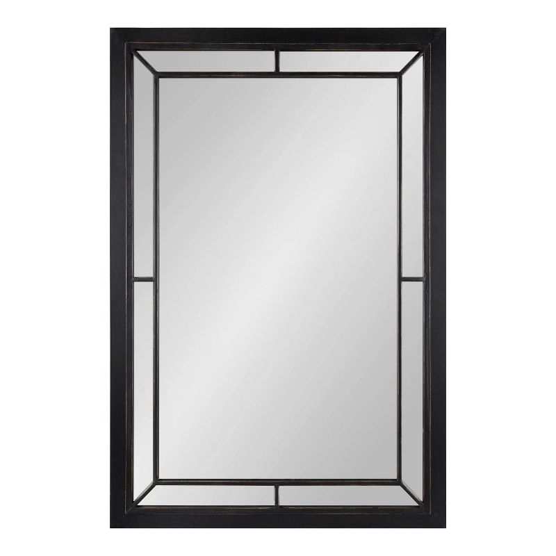 24" x 36" Audubon Rectangle Wall Mirror Black - Kate & Laurel: Modern Farmhouse Style, Iron Detail