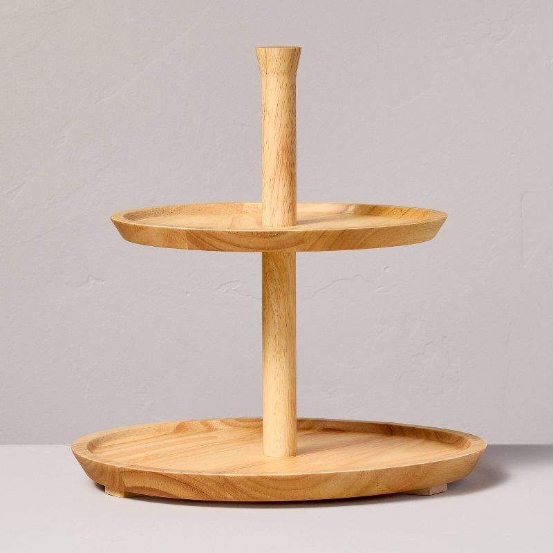 2-Tier Rubberwood Serving Tray - Hearth & Hand™ with Magnolia