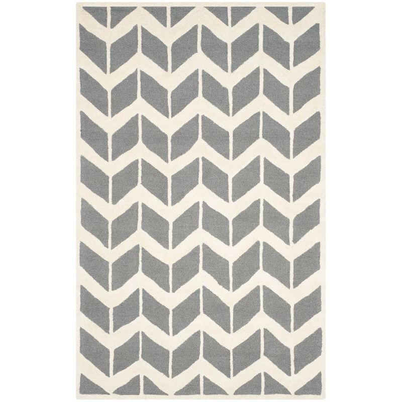 Cambridge CAM718 Tufted Indoor Area Rug - Dark Grey/Ivory - 9'x12' - Safavieh