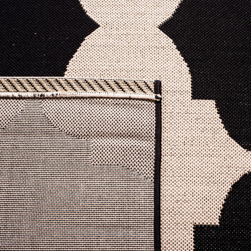 Courtyard CY6162 Power Loomed Indoor and Outdoor Area Rug - Beige/Black - 5'3"x7'7" - Safavieh