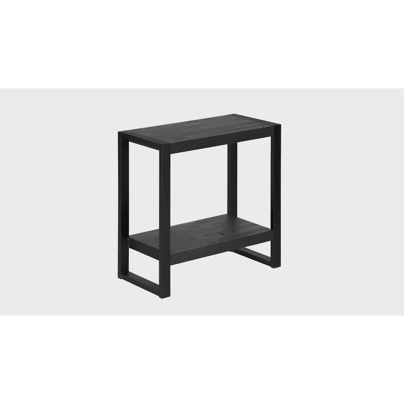 Monarch Specialties Accent Table Side End Nightstand Lamp Living Room Bedroom Metal Laminate Black Contemporary Modern