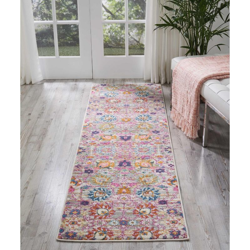 Nourison Passion Bohemian Indoor Rug Silver 2'2" x 7'6"