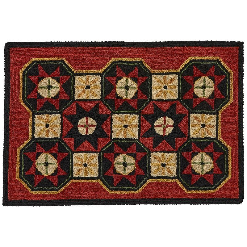 Park Designs Folk Star Hooked Rug 2' x 3'
