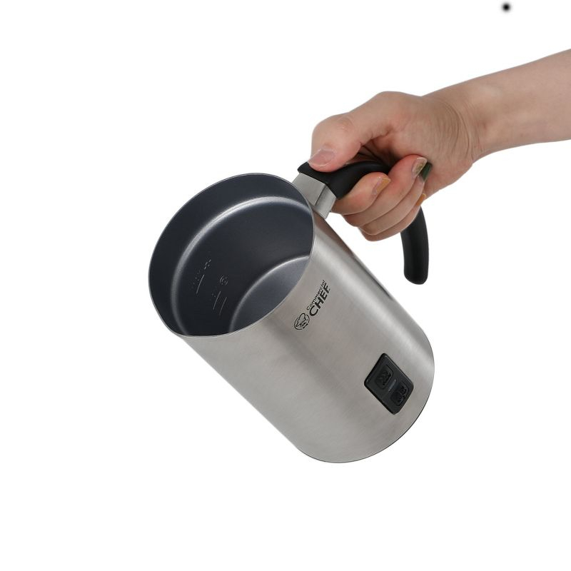 COMMERCIAL CHEF Milk Frother with 360 Cordless Base, Stainless Steel