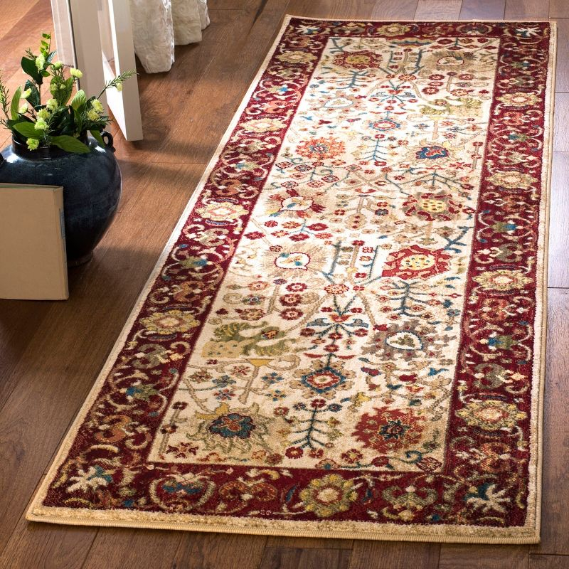 Kashan KSN303 Power Loomed Runner Rug - Ivory/Red - 2'6"x6' - Safavieh.