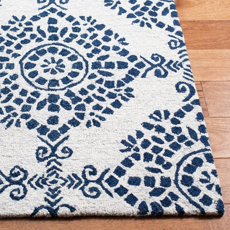 Micro-Loop MLP647 Hand Tufted Area Rug - Ivory/Blue - 5'x8' - Safavieh.
