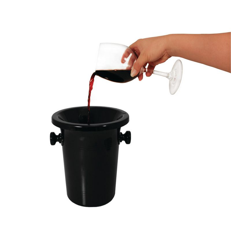 True Spittoon Plastic Wine Tasting Dump Bucket in Black