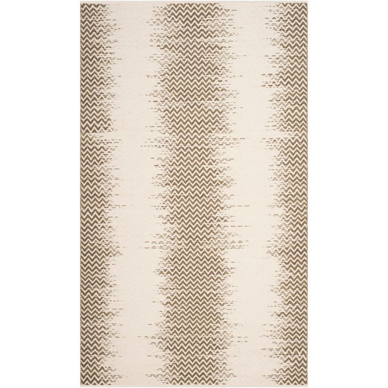 Cotton Kilim KLC121 Hand Woven Area Rug - Brown/Ivory - 5'x8' - Safavieh