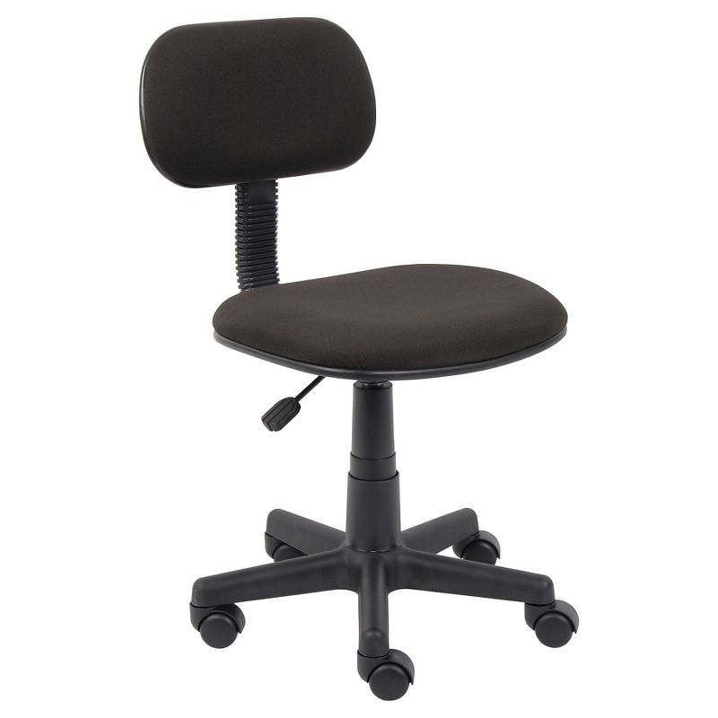 Fabric Steno Chair Black - Boss Office Products: Pneumatic Lift, Nylon Base, Swivel Casters