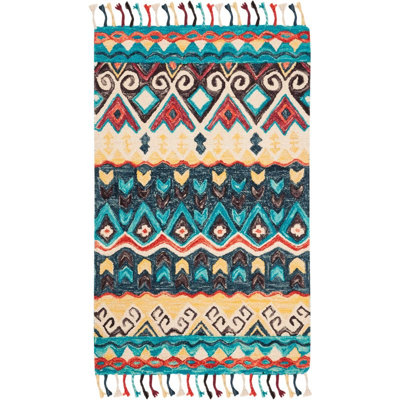 Aspen APN137 Hand Tufted Area Rug - Blue/Red - 3'x5' - Safavieh.