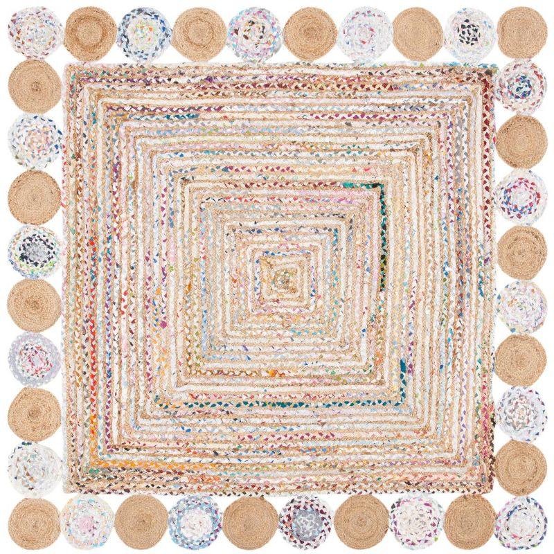 Cape Cod CAP201 Woven Indoor Area Rug - Beige/Multi - 6'x6' - Safavieh