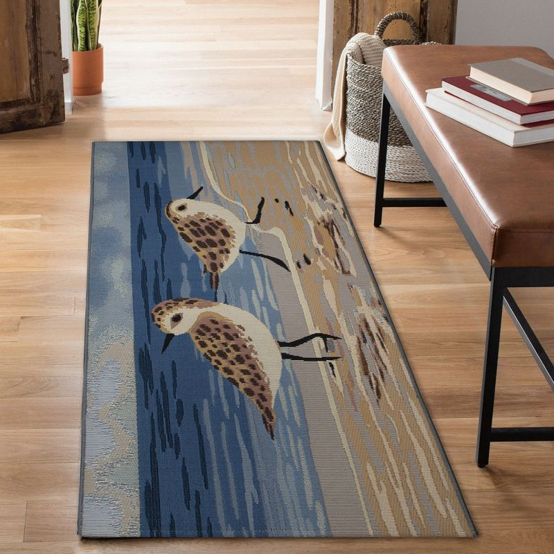 Liora Manne Esencia Sandpipers Indoor/Outdoor Mat Sand 1'11" x 4'11"