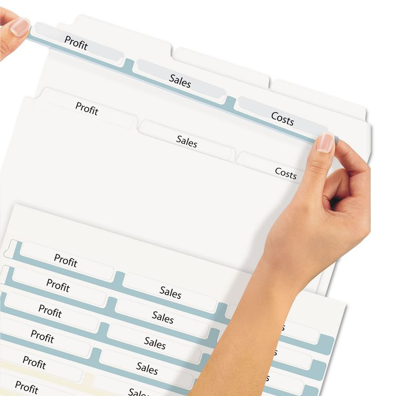 Avery Print & Apply Clear Label Dividers w/White Tabs 3-Tab Letter 5 Sets 11435