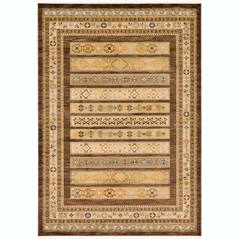 Unique Loom Fars Collection Area Rug - Pasadena (7' 1" x 10' Rectangle Brown/Light Blue)
