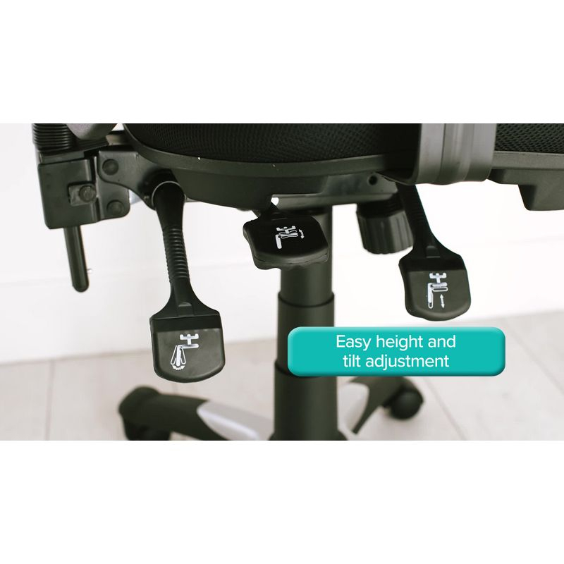 Articulate Mesh Office Chair Midnight Black - Modway: Ergonomic, Adjustable Arms, Swivel Desk Chair