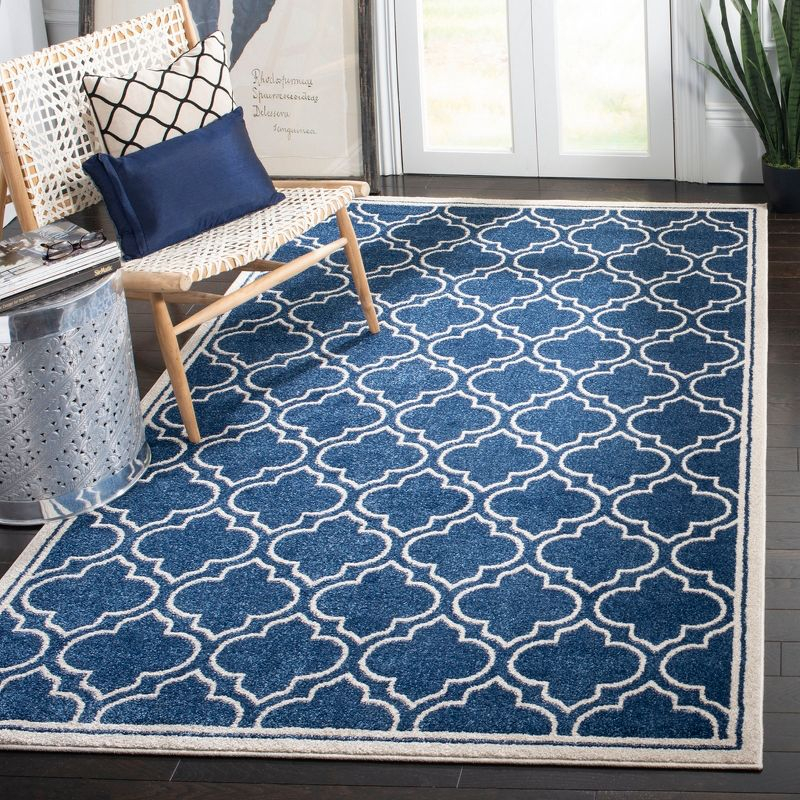 Amherst AMT412 Power Loomed Area Rug - Navy/Ivory - 5'3"x8' - Safavieh.