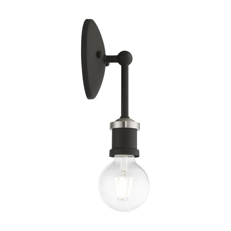 Livex Lighting Lansdale 1 - Light Vanity in  Black/Brushed Nickel