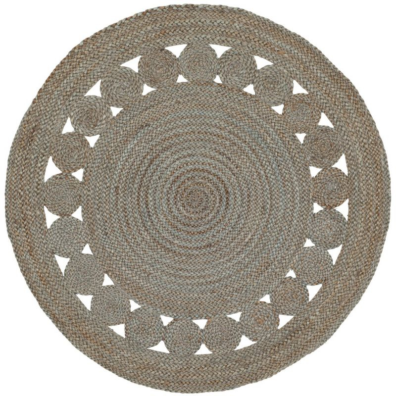 Natural Fiber NF364 Hand Woven Indoor Accent Rug - Grey - 3' Round - Safavieh.