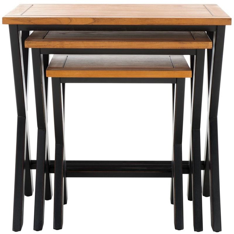 Jack Tray Tables - Black/Oak - Safavieh.