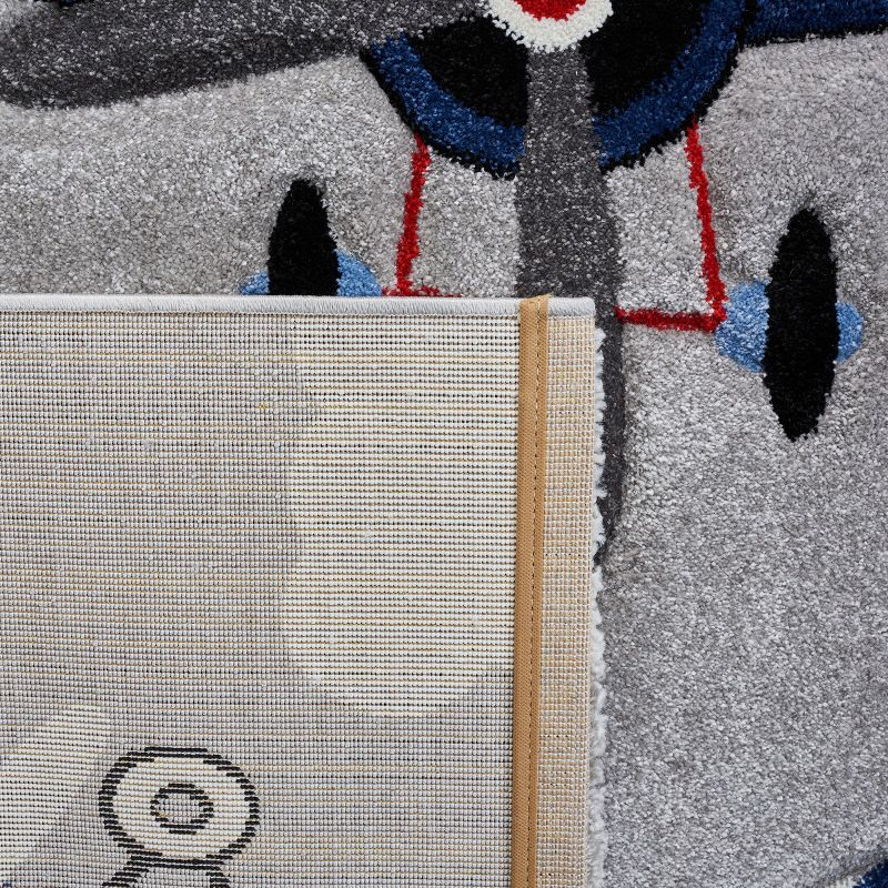 Carousel Kids  CRK137 Loomed Indoor Runner Rug - Light Grey/Red - 2'3"x6' - Safavieh