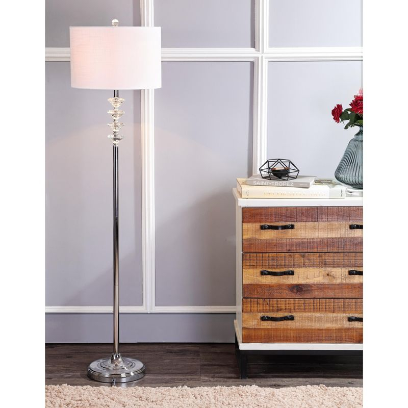 JONATHAN Y Mia 60.5" Crystal/Metal LED Floor Lamp, Clear/Chrome