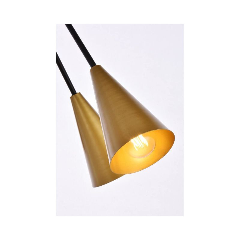Elegant Lighting Casen 32 inch pendant in black and brass