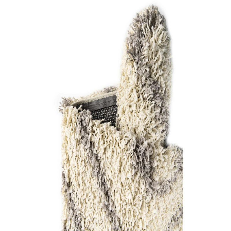 Unique Loom 6' 0 x 9' 0 Rectangle Trellis Shag Ivory Area Rug