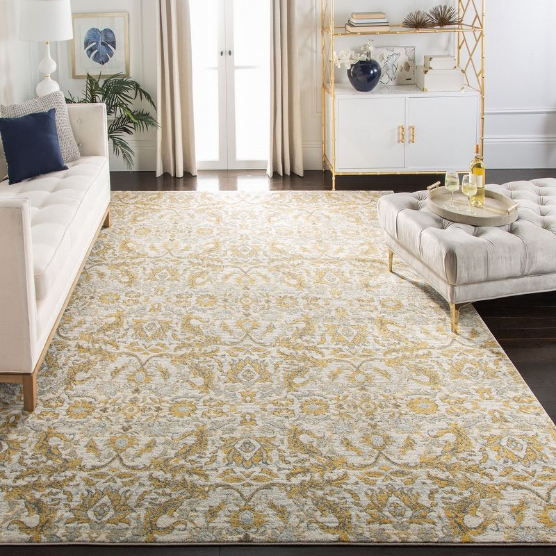 Evoke EVK238 Power Loomed Area Rug - Ivory/Gold - 8'x10' - Safavieh.