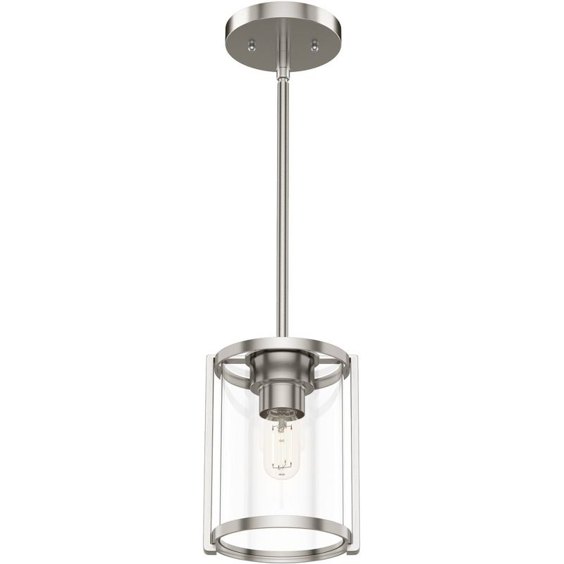 Astwood Clear Glass Mini Pendant Ceiling Light Fixture Silver - Hunter Fan: UL Listed, Adjustable Height