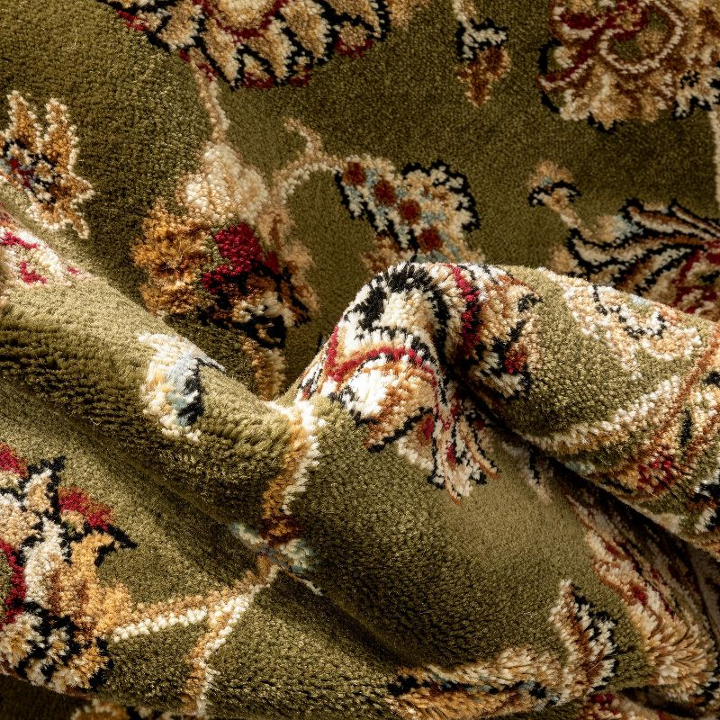 Noble Sarouk Green Persian Floral Oriental Formal Traditional Area Rug 7x10 ( 6'7" x 9'6" ) Modern Contemporary Transitional Soft Rug