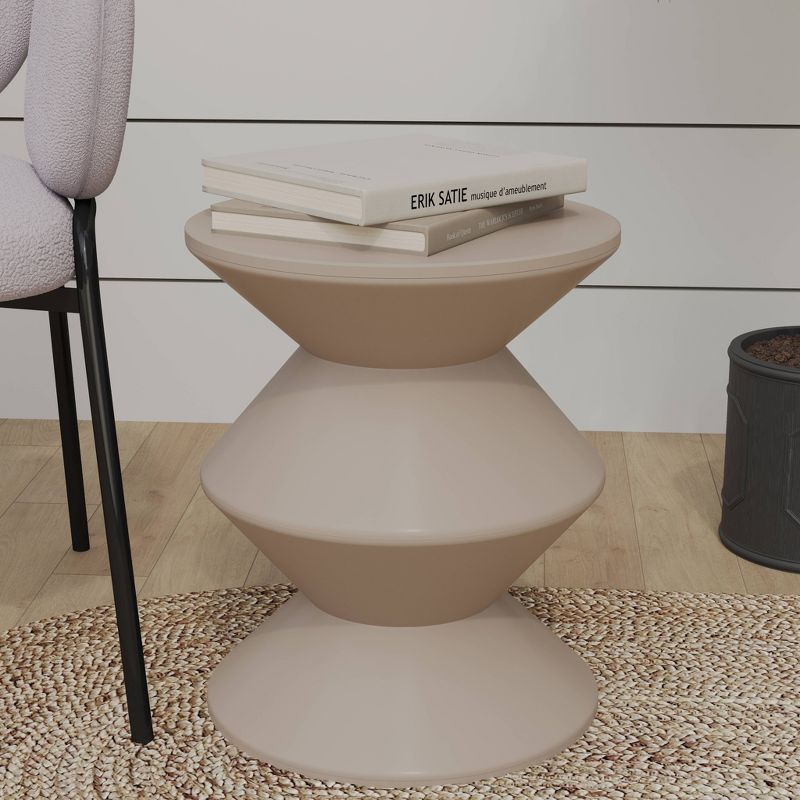 LeisureMod Aura Modern Plastic Side End Table – Stylish, Durable Table for Living Room, Bedroom, Office, and Indoor Spaces, Contemporary Home Decor