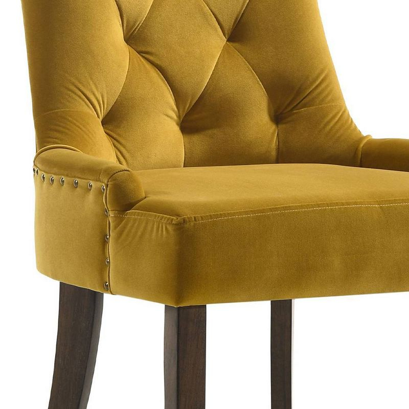 22" Farren Accent Chair Yellow Velvet/Espresso Finish - Acme Furniture