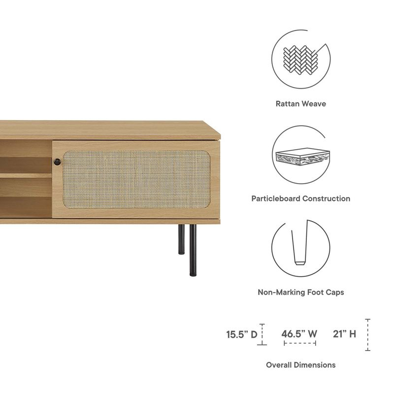 Modway Cambria 47Inch TV Stand – Modern Media Console with Open Storage Shelf and Sleek Profile for Living Room
