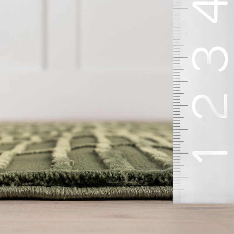 Nuloom Kailani Geometric Machine Washable Indoor Area Rug, 9' x 12', Green