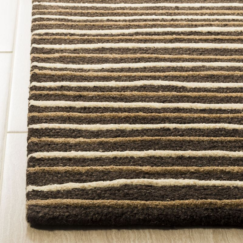 Martha Stewart Hand Drawn Stripe - MSR3619 - Indoor Hand Tufted Area Rugs - Tilled Soil Brn - 8'x10'