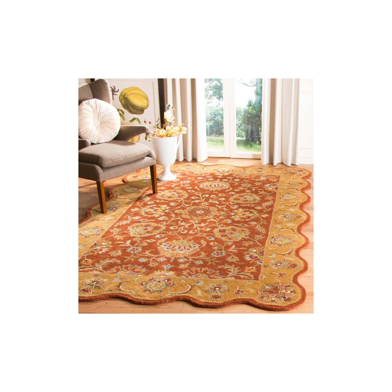 Heritage HG820 Handmade Area Rug - 7'6"x9'6" - Red/Natural - Safavieh